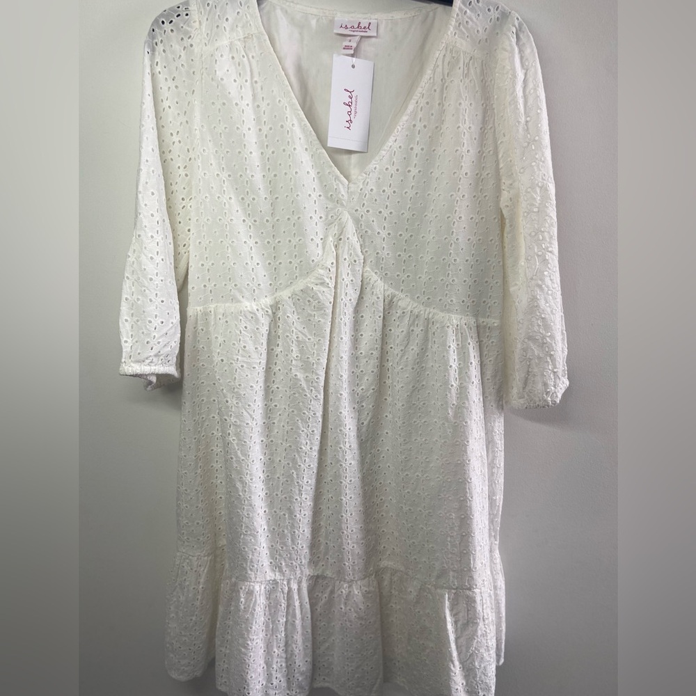 Ingrid & Isabel Cream Eyelet V-Neck Dress